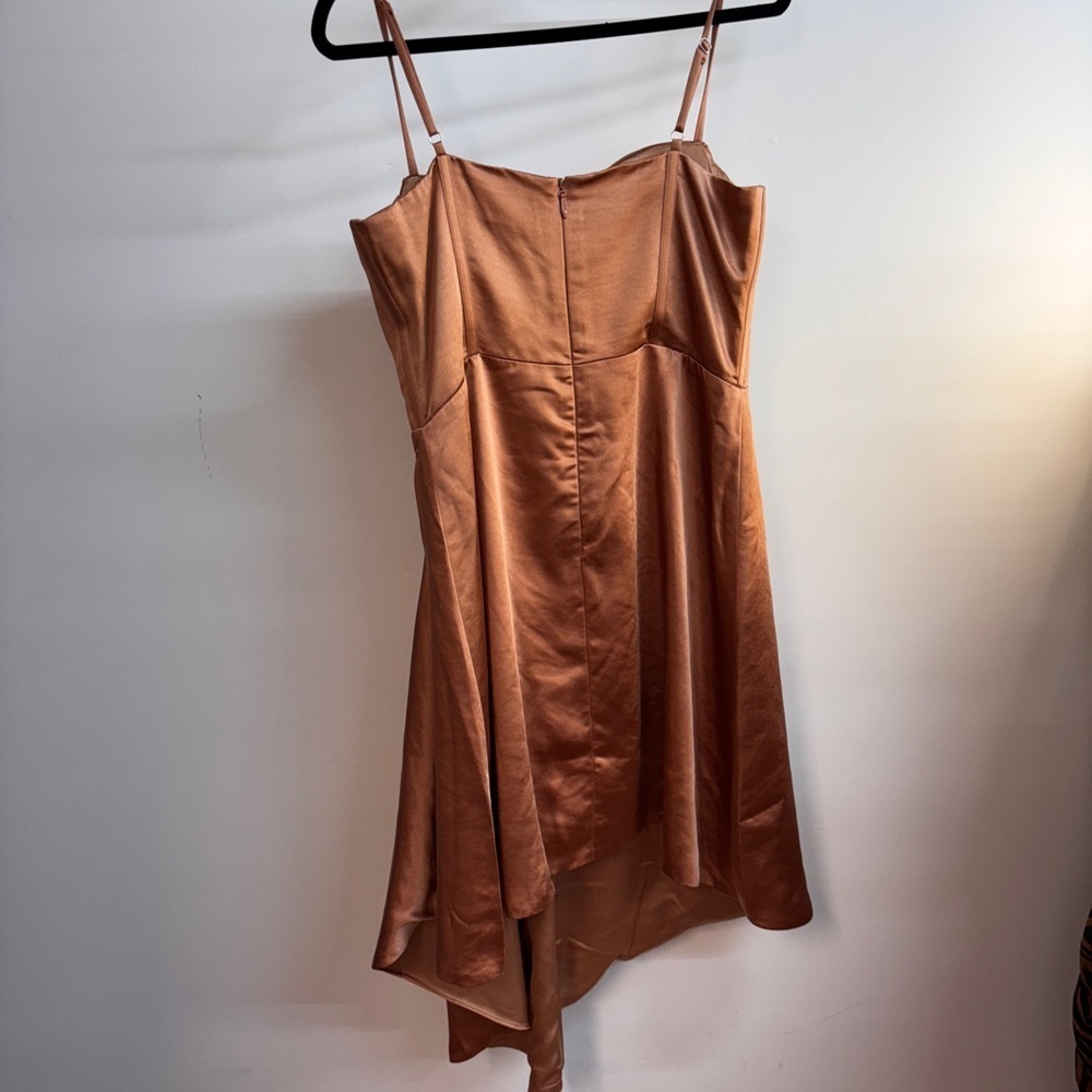 Brigid Coffee Satin Corset Dress - Picture 14 of 14